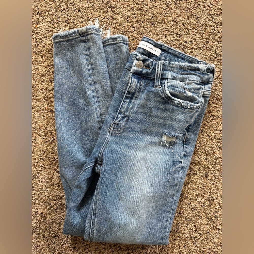 Flying Monkey Medium Blue Distressed Skinny Jeans